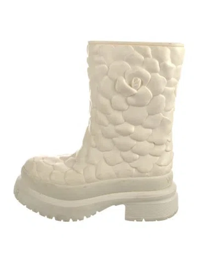Pre-owned Valentino Garavani Rubber Boots In Neutrals