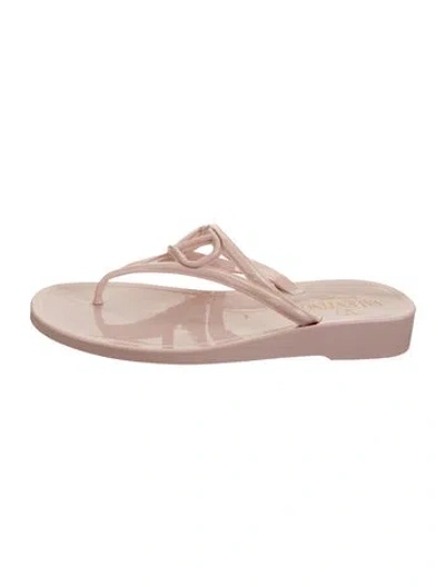 Pre-owned Valentino Garavani Rubber Flip Flops In Pink