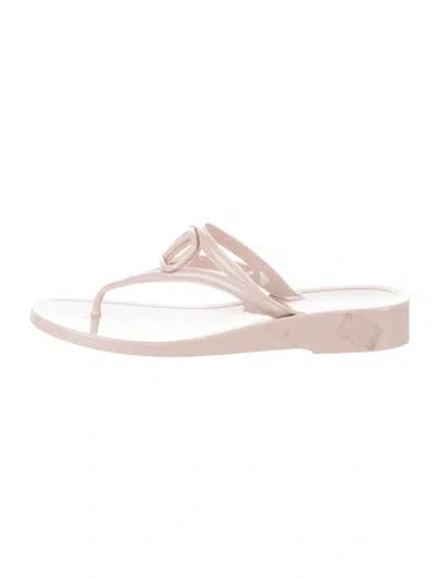 Pre-owned Valentino Garavani Rubber Flip Flops In Pink