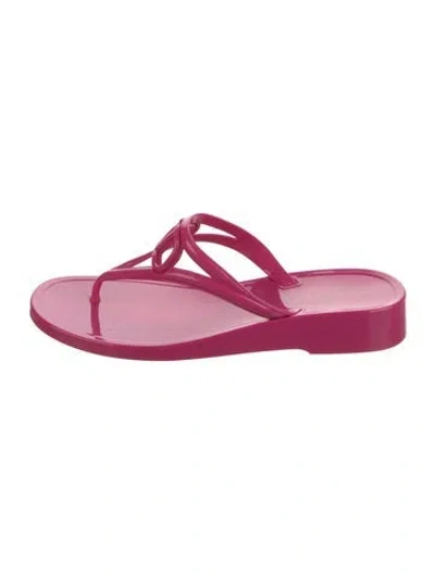 Pre-owned Valentino Garavani Rubber Flip Flops W/ Tags In Pink