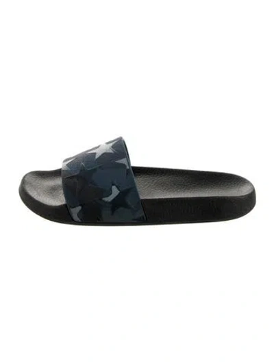 Pre-owned Valentino Garavani Rubber Printed Flats In Blue
