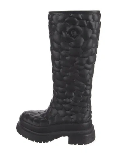 Pre-owned Valentino Garavani Rubber Rain Boots In Black