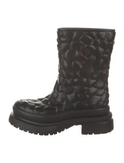 Pre-owned Valentino Garavani Rubber Rain Boots In Black