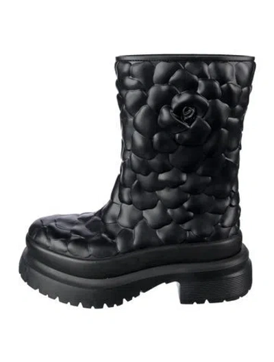 Pre-owned Valentino Garavani Rubber Rain Boots In Black