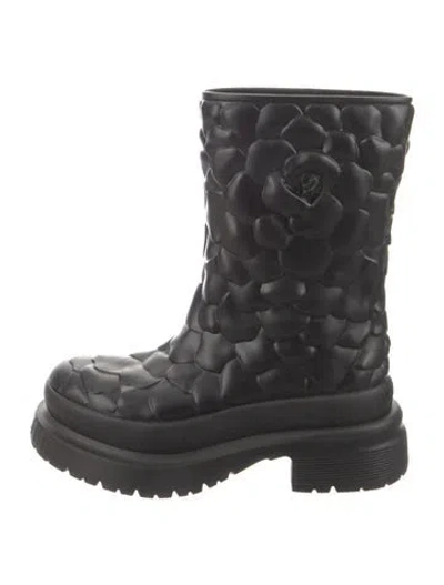 Pre-owned Valentino Garavani Rubber Rain Boots In Black