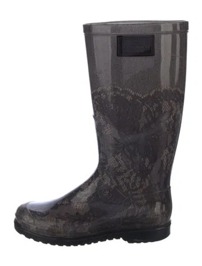 Pre-owned Valentino Garavani Rubber Rain Boots In Black