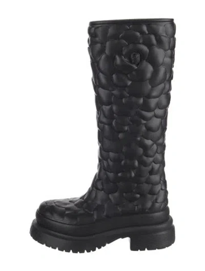 Pre-owned Valentino Garavani Rubber Rain Boots In Black