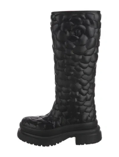 Pre-owned Valentino Garavani Rubber Rain Boots W/ Tags In Black