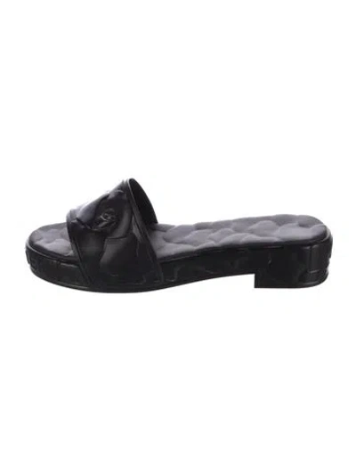 Pre-owned Valentino Garavani Rubber Slides In Black