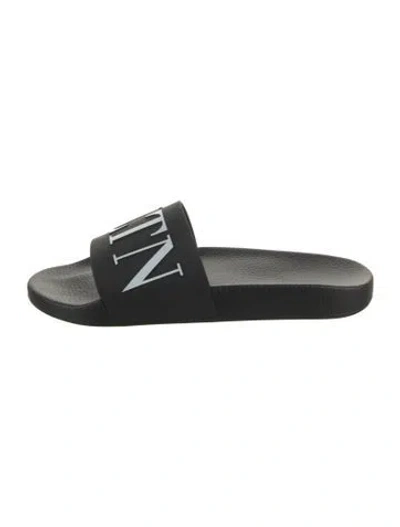 Pre-owned Valentino Garavani Rubber Slides In Black