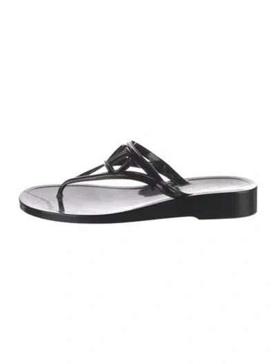 Pre-owned Valentino Garavani Rubber Slides In Black