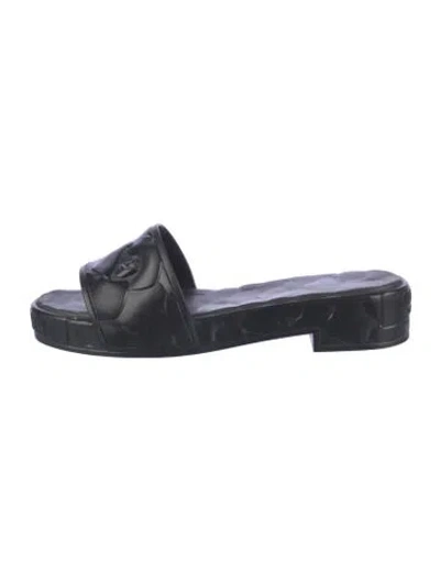 Pre-owned Valentino Garavani Rubber Slides In Black