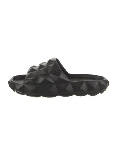 Pre-owned Valentino Garavani Rubber Slides In Black