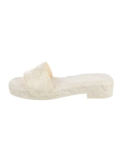 Pre-owned Valentino Garavani Rubber Slides In Neutral