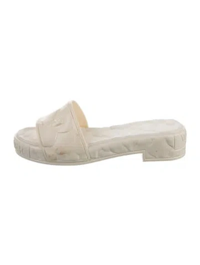 Pre-owned Valentino Garavani Rubber Slides In Neutral