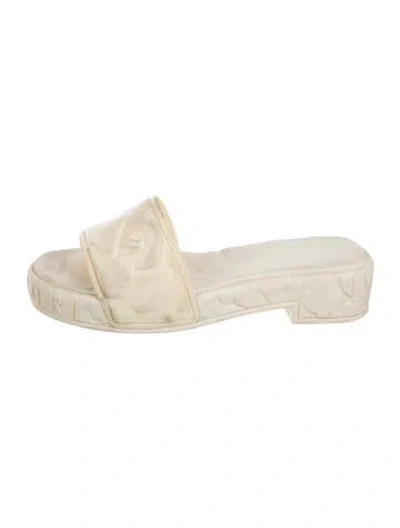 Pre-owned Valentino Garavani Rubber Slides In Neutrals