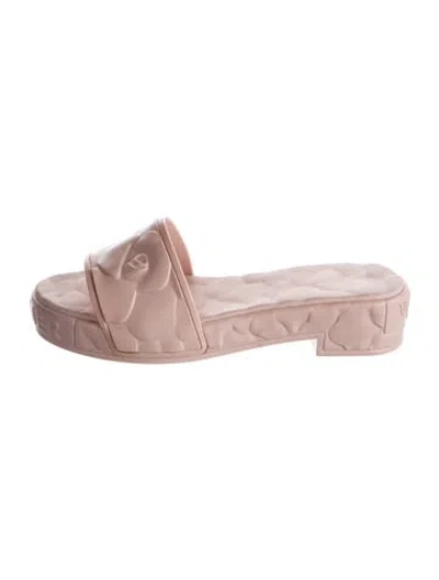 Pre-owned Valentino Garavani Rubber Slides In Pink