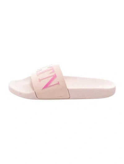Pre-owned Valentino Garavani Rubber Slides In Pink