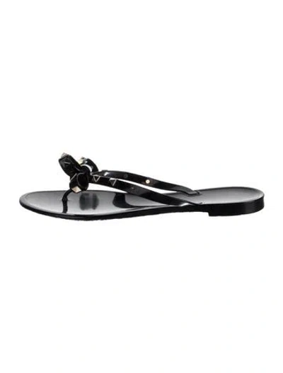 Pre-owned Valentino Garavani Rubber Slides In Silver