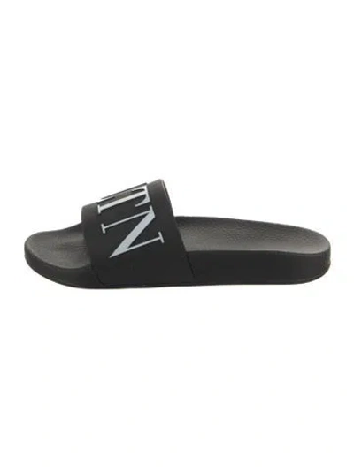 Pre-owned Valentino Garavani Rubber Slides W/ Tags In Black