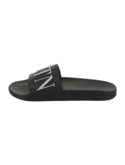 Pre-owned Valentino Garavani Rubber Slides W/ Tags In Black