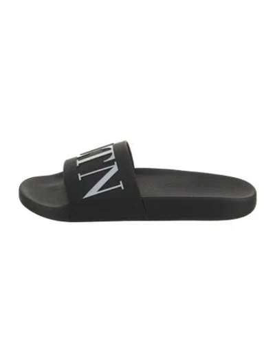Pre-owned Valentino Garavani Rubber Slides W/ Tags In Black