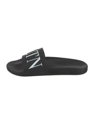 Pre-owned Valentino Garavani Rubber Slides W/ Tags In Black