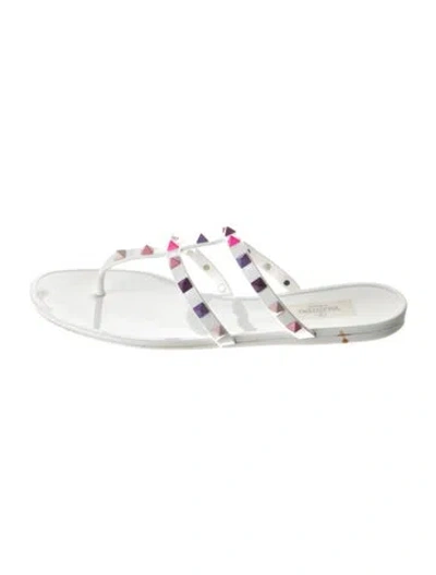 Pre-owned Valentino Garavani Rubber Slides In White