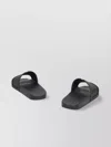 Valentino Rubber Slides With Wide Strap And Flat Sole In Black
