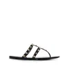Valentino Rockstud T-strap Flat Slide Sandals