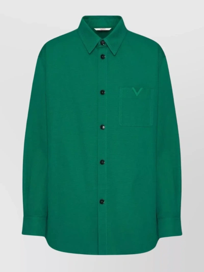 VALENTINO RUBBERISED V DETAIL SHIRT JACKET