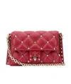 Valentino Ruby Red Rivet Shoulder Bag In Red