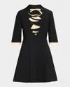 Valentino Garavani Ruffle Detail Crepe Couture Minidress In Multi