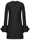 Valentino "double Compact Drill Mini Dress" In Schwarz