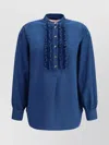 Valentino Ruffled Denim Blouse