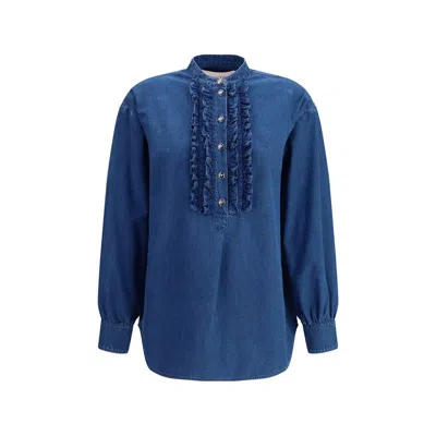 VALENTINO RUFFLE DENIM SHIRTS