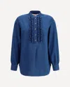 Valentino Women Ruffle Denim Shirts