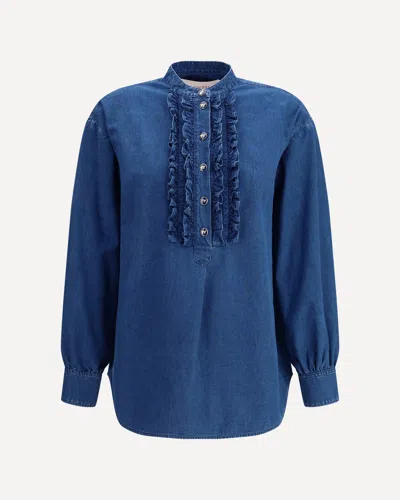 VALENTINO RUFFLE DENIM SHIRTS