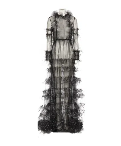 Valentino Ruffle Dress In Black