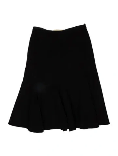 Pre-owned Valentino Ruffle Embellishment Knee-length Skirt In Black