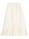 Valentino Women's Long Natural Skirt With Pleated Hem In Neutrals