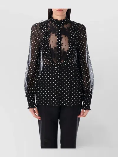 VALENTINO RUFFLE POLKA DOT BLOUSE