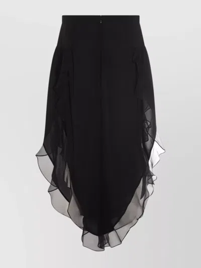 Valentino Ruffle Sheer Overlay Trousers