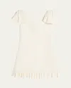 Valentino Ruffled Wool And Silk-blend Crepe Mini Dress In Ivory