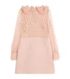 Valentino Peter Pan Collared Ruffle Bib Mini Dress In Pink