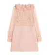 Valentino Peter Pan Collared Ruffle Bib Mini Dress In Pink