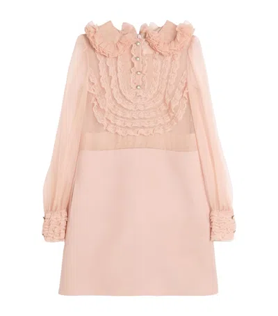 VALENTINO RUFFLE-TRIM MINI DRESS