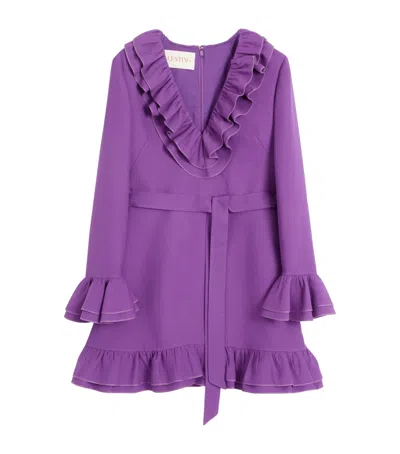 VALENTINO RUFFLE-TRIM MINI DRESS