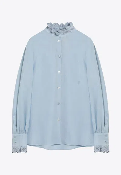 Valentino Ruffle-trimmed Linen Shirt