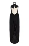 Valentino Ruffle-trimmed Silk-georgette Gown In Black